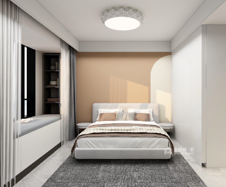 140平融侨悦澜庭现代风格-简约实用，色调温馨-卧室效果图及设计说明