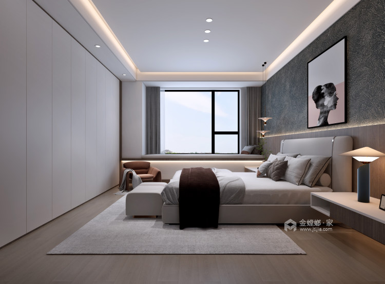 136平碧桂园金科天宸现代风格-自然静谧的家-卧室效果图及设计说明