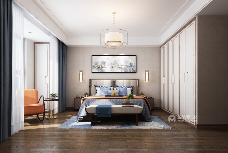 125平永威城观澜庭新中式风格-提升空间品质-卧室效果图及设计说明