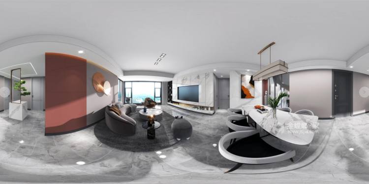 146平伟星天境现代风格-有趣的灵魂-餐厅效果图及设计说明