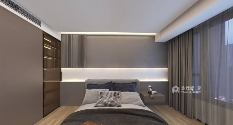 120平大渡河府现代风格-卧室效果图及设计说明