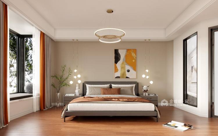150平时代广场现代风格-卧室效果图及设计说明