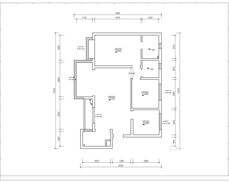105平碧桂园天誉现代风格-业主需求&原始结构图