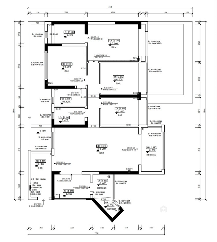 150平瑞松中心城现代风格-业主需求&原始结构图