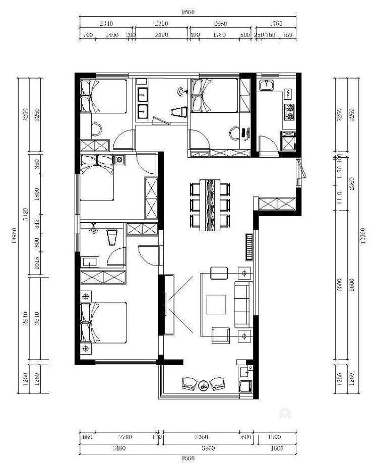 143平融创御湖宸院现代风格-完全身心放松的居家环境-平面设计图及设计说明