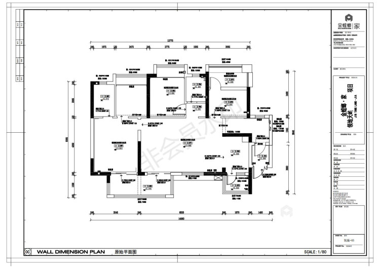 100平605公馆现代风格-业主需求&原始结构图