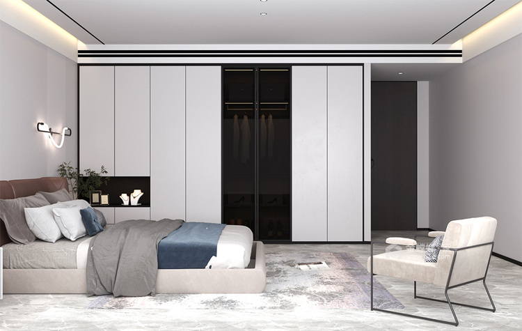 192平郁金香岸现代风格-意式简约-卧室效果图及设计说明