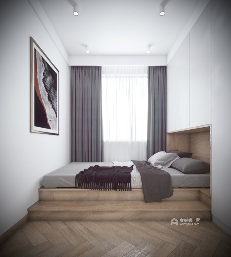 150平正弘府现代风格-简单大气不失风格-卧室效果图及设计说明