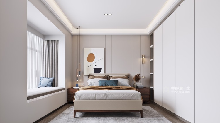 120平中南荣城现代风格-卧室效果图及设计说明