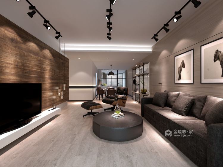 320平华夏御府现代风格-客厅效果图及设计说明