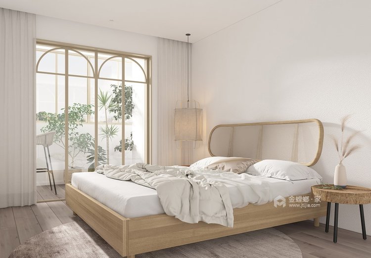 80平佳源鸿润家园北欧风格-奶油风设计-卧室效果图及设计说明