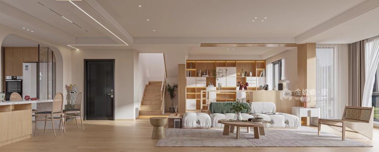 160平绿地翠园现代风格-客厅效果图及设计说明