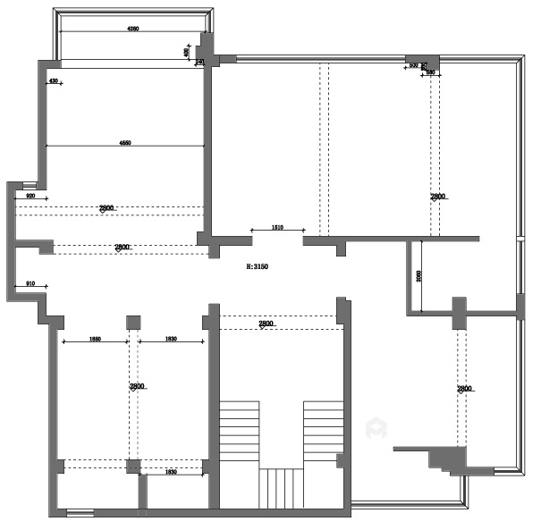 750平荔湾城现代风格-业主需求&原始结构图