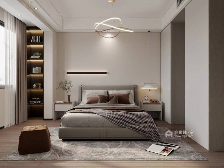 158平融创银城盛唐府现代风格-卧室效果图及设计说明
