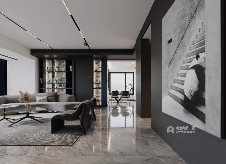 138平城投广场现代风格-客厅效果图及设计说明