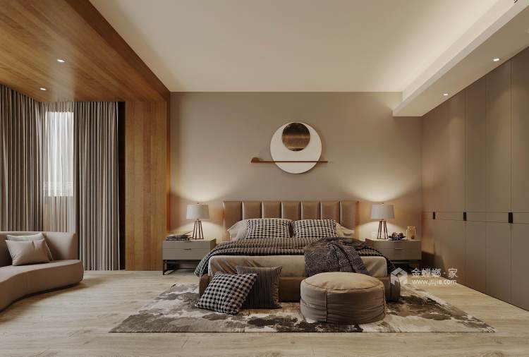 350平将乐水岸幸福里现代风格-现代诧寂风-卧室效果图及设计说明