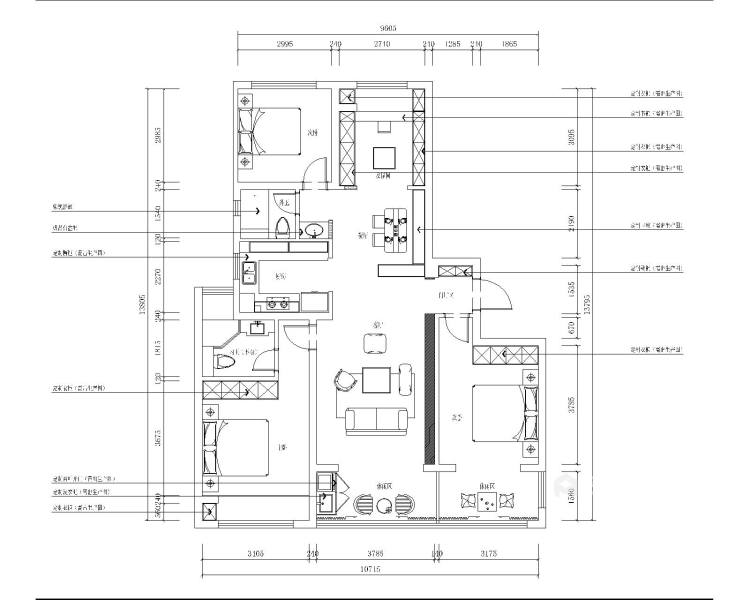 125平龙湖雅苑法式风格-平面设计图及设计说明