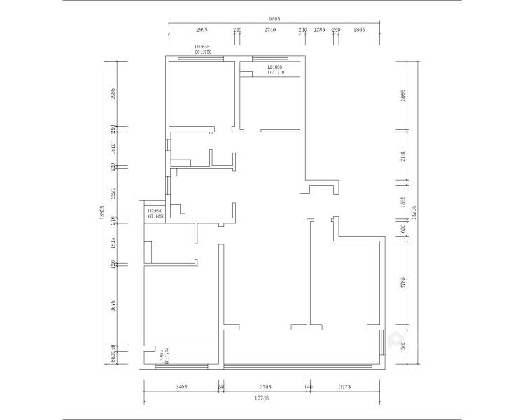125平龙湖雅苑法式风格-业主需求&原始结构图