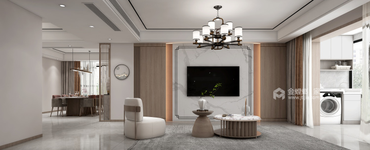 169平碧桂园置地中央公园新中式风格-舒适的家-空间效果图
