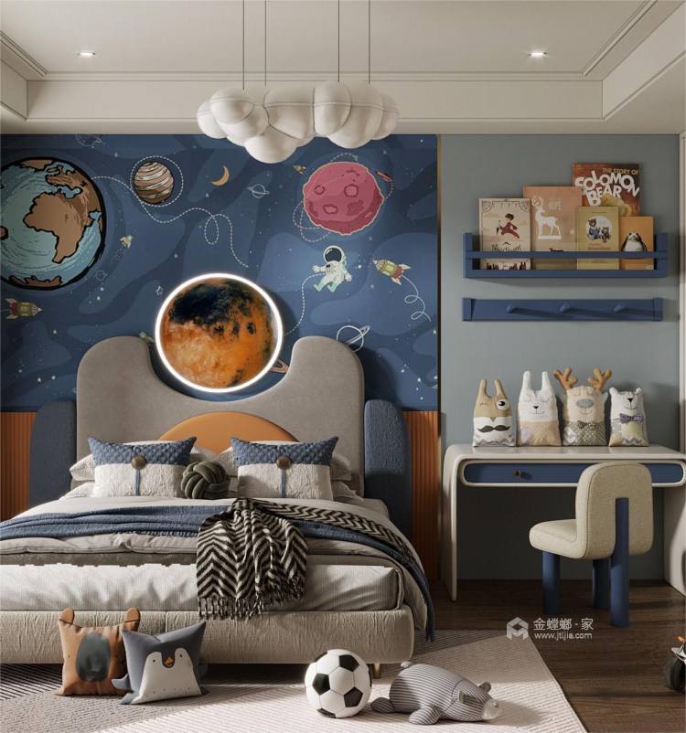 115平中央公园现代风格-卧室效果图及设计说明