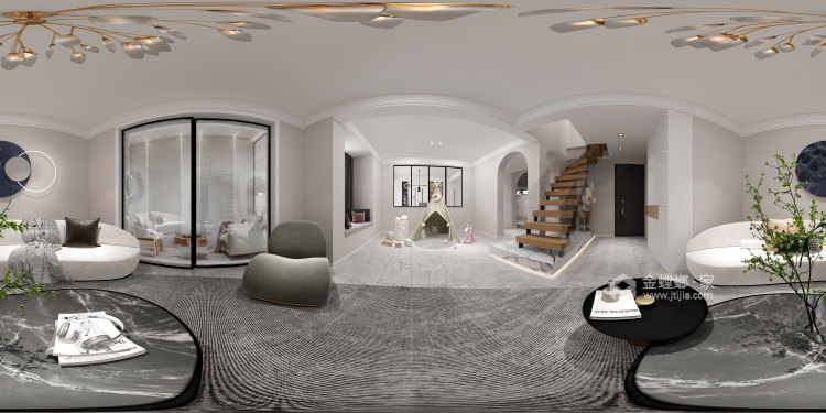 156平金安丽景苑现代风格-温馨舒适的家-空间效果图
