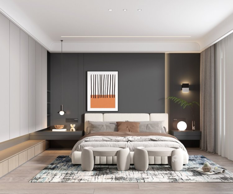 155平太古臻城现代风格-卧室效果图及设计说明