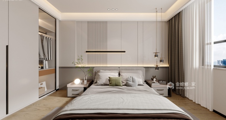 135平长安城如院现代风格-卧室效果图及设计说明