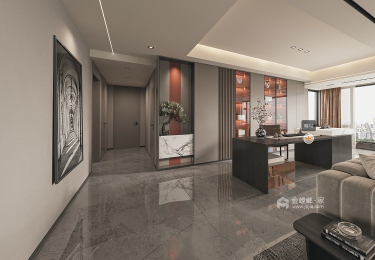 155平太古臻城现代风格-客厅效果图及设计说明