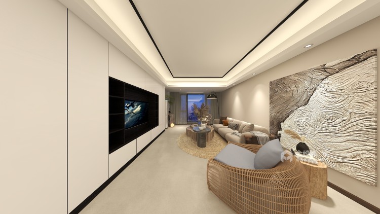 120平长虹天樾现代风格-客厅效果图及设计说明