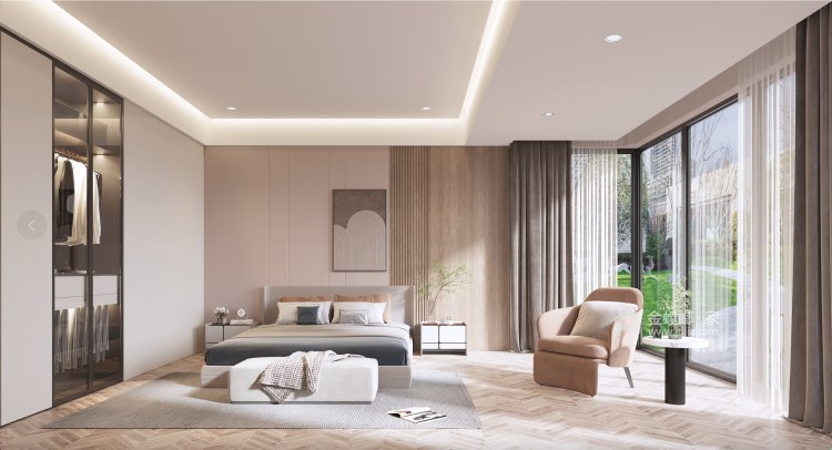 400平碧桂园大名府现代风格-卧室效果图及设计说明