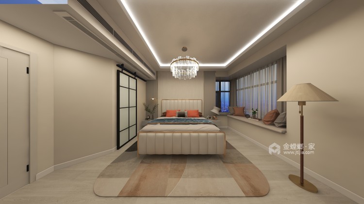130平长虹橡树郡现代风格-大平层奶油风-卧室效果图及设计说明