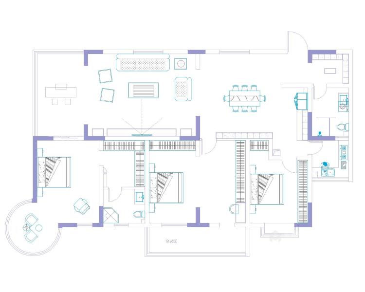 210平科学城七区新中式风格-旧房翻新，新中式-平面布置图