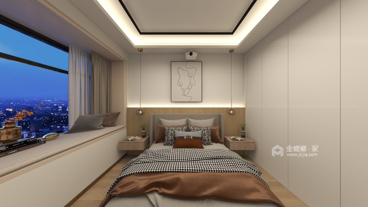 120平长虹天樾现代风格-卧室效果图及设计说明