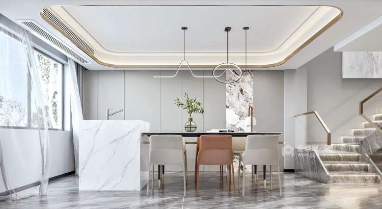 320平梧桐墅现代风格-餐厅效果图及设计说明