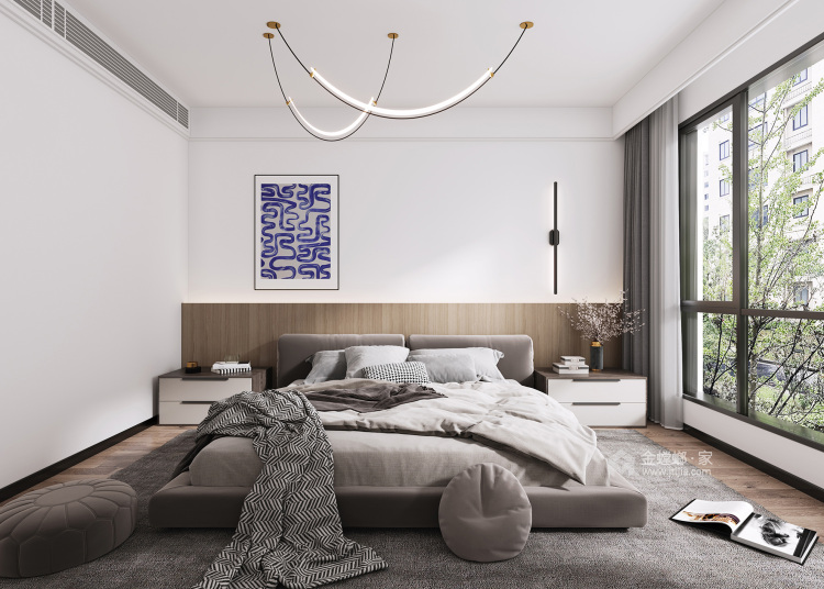 260平中央公园现代风格-卧室效果图及设计说明