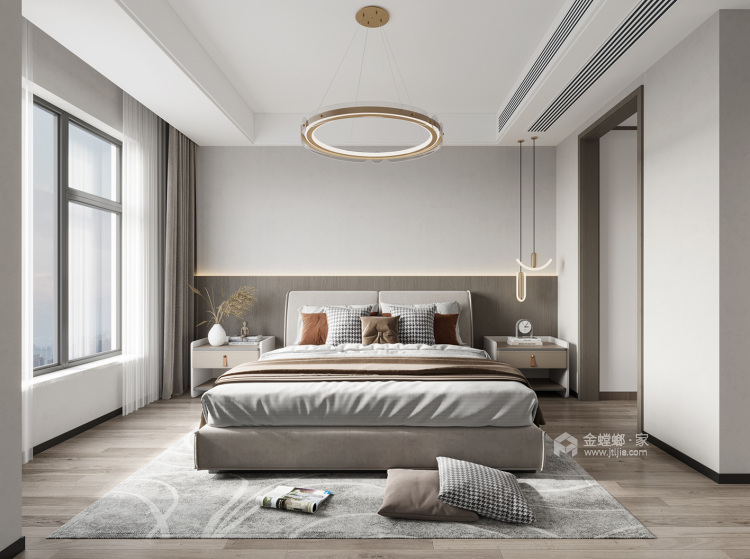 115平新城樾府现代风格-卧室效果图及设计说明