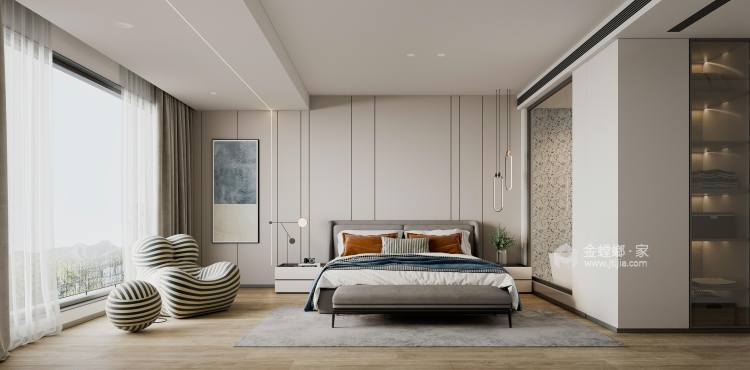 320平龙湖熙上现代风格-卧室效果图及设计说明