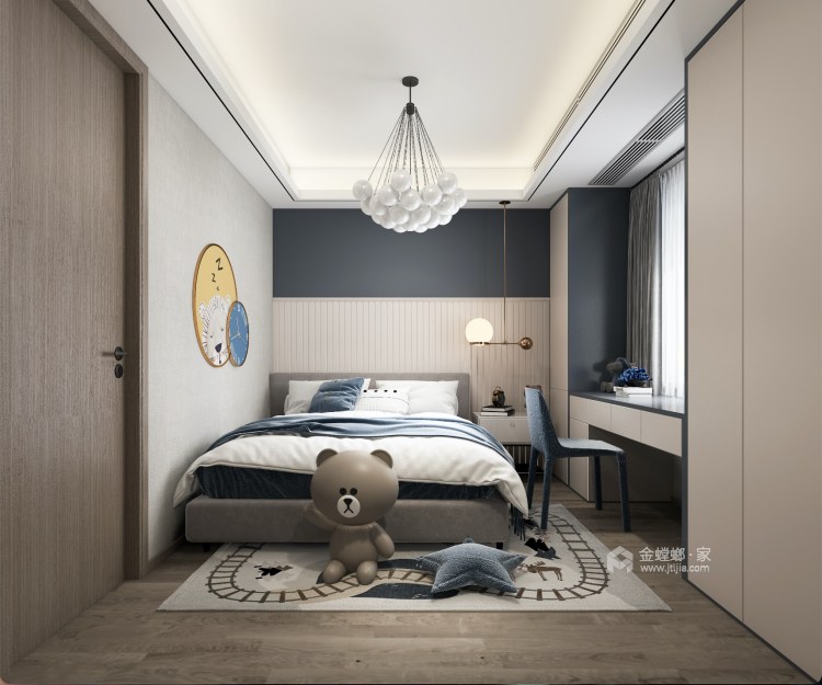 200平玫瑰园现代风格-卧室效果图及设计说明