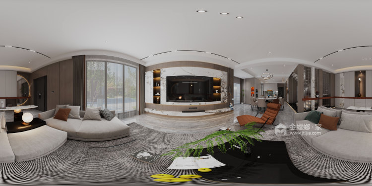 208平万晟阳光城现代风格-客厅效果图及设计说明