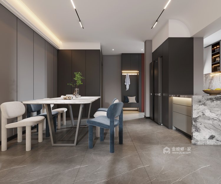 157平理想2019现代风格-餐厅效果图及设计说明
