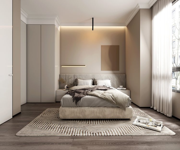 157平理想2019现代风格-卧室效果图及设计说明