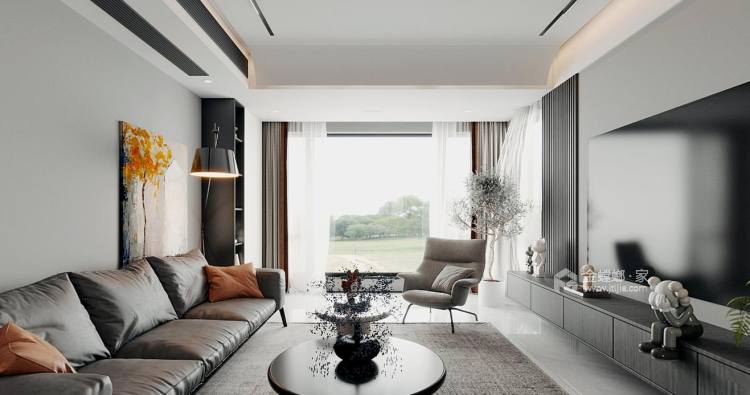 95平滟澜洲繁花里现代风格-客厅效果图及设计说明
