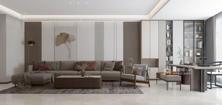 160平168小区现代风格-个性化设计-客厅效果图及设计说明