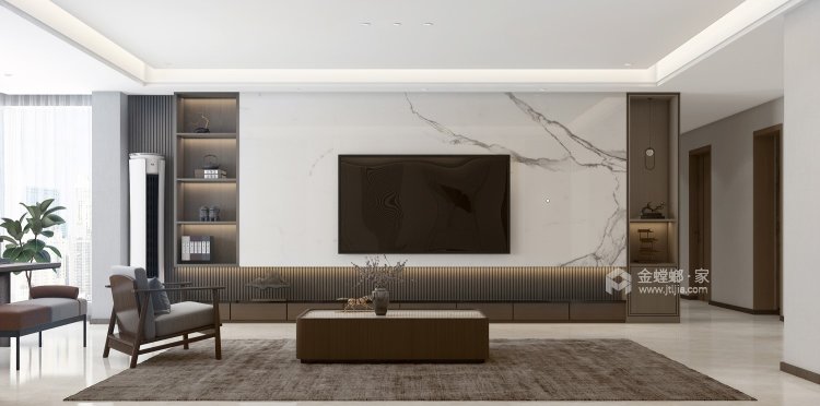 160平168小区现代风格-个性化设计-客厅效果图及设计说明