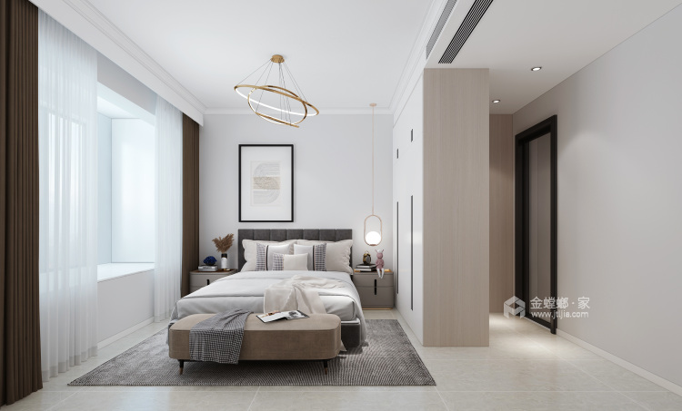 117平金科城壹号院现代风格-简单、温馨-卧室效果图及设计说明