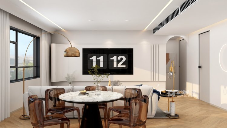 114平中铁七局十一号家属院现代风格-优雅浪漫的气息-空间效果图