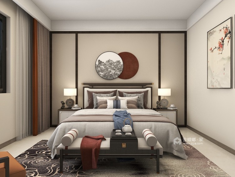 210平长顺路二段18号新中式风格-卧室效果图及设计说明