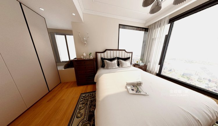 74平西岸第一城欧式风格-卧室效果图及设计说明