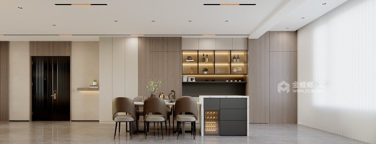 290平亚星官邸现代风格-个性而温暖-餐厅效果图及设计说明