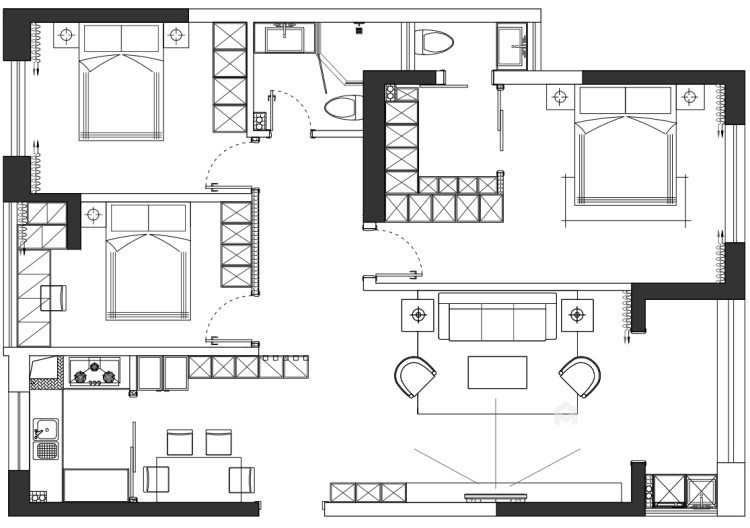 124平华仑港湾现代风格-平面设计图及设计说明